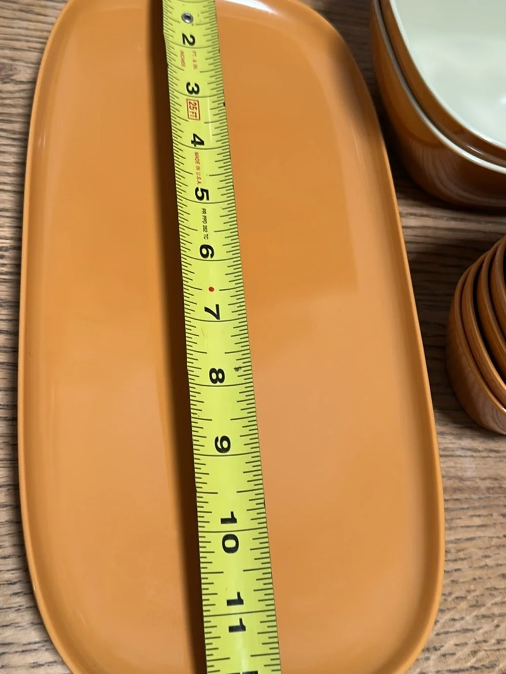 Pier One pumpkin Orange melamine Serving Bowl and Dip Set